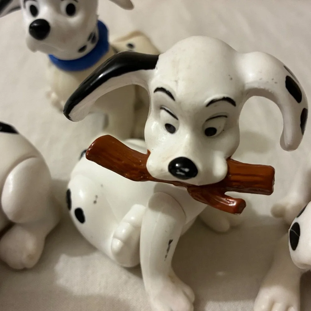Disney 101‎ Dalmatians Puppy Toy Figures Set of 4 Articulated Spotted Dogs VTG